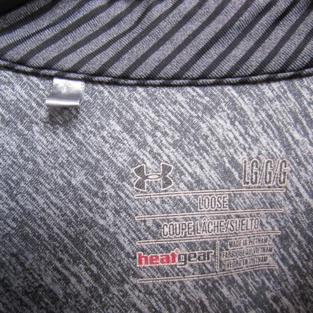Under Armour Heatgear‎ Loose Heather Black Short Sleeve Golf Polo Shirt Large